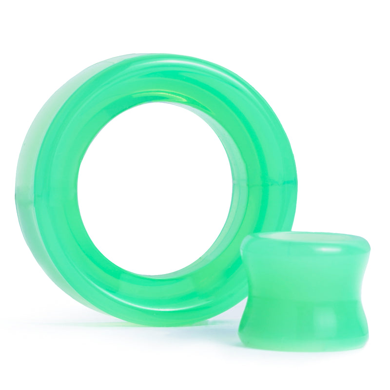 Green Opalite Glass Ear Tunnel