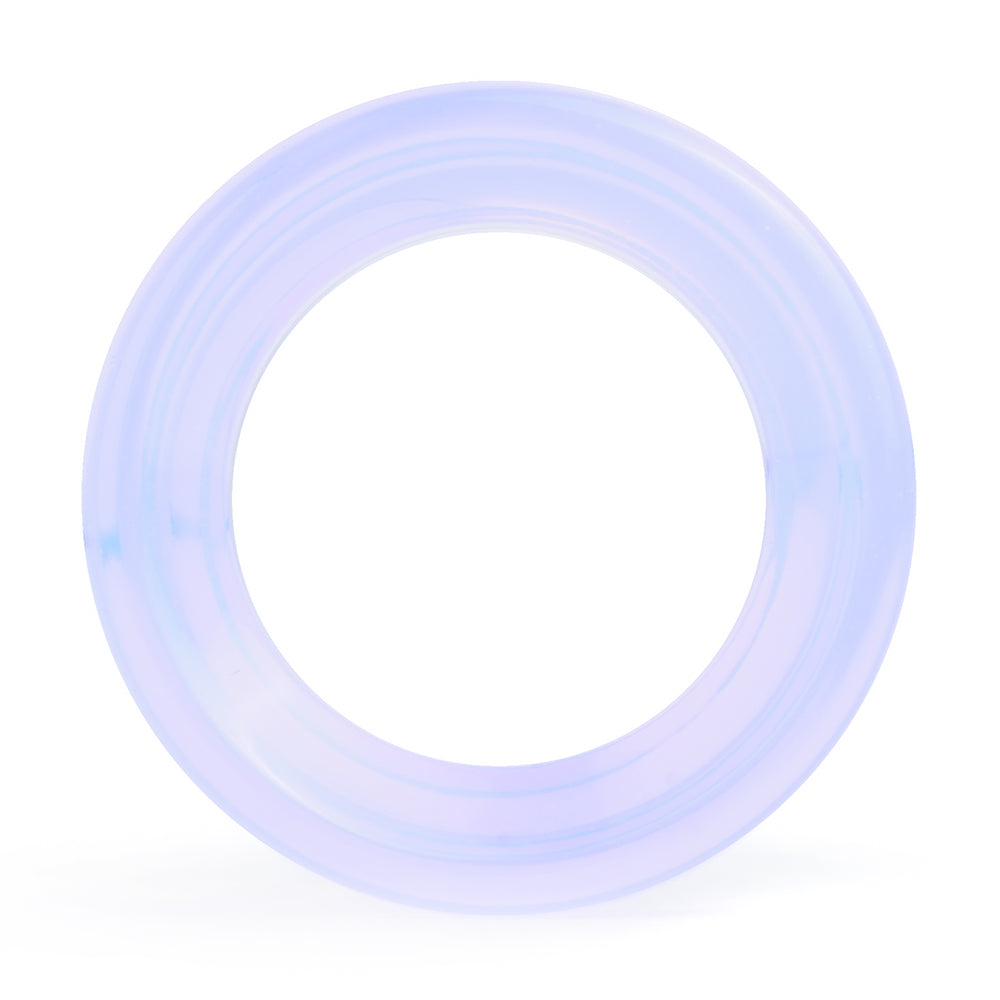 Pink Opalite Glass Ear Tunnel - Double Flare Purple Lavender Glass Ear Plugs / Gauges in 6mm (2g), 20mm (13/16th), 30mm (1.18")