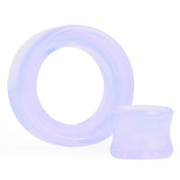 Tunnel d'oreille en verre opalite rose