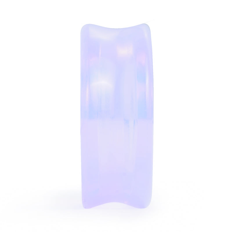 Tunnel d'oreille en verre opalite rose