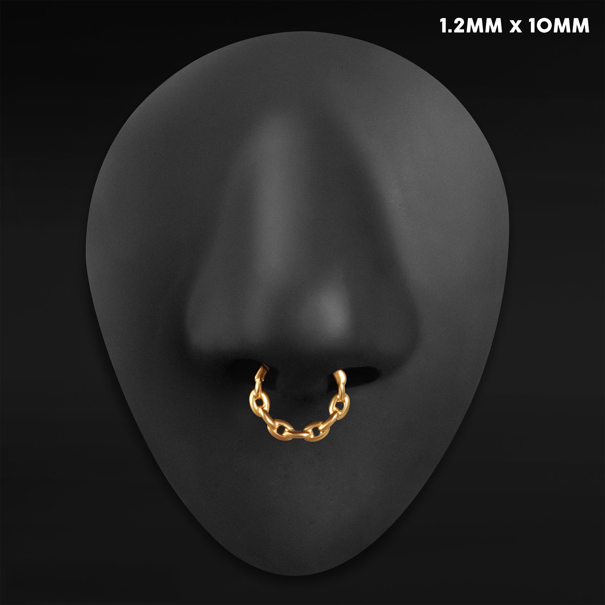 Septum Clicker, Black, Spiked Chain, Titanium