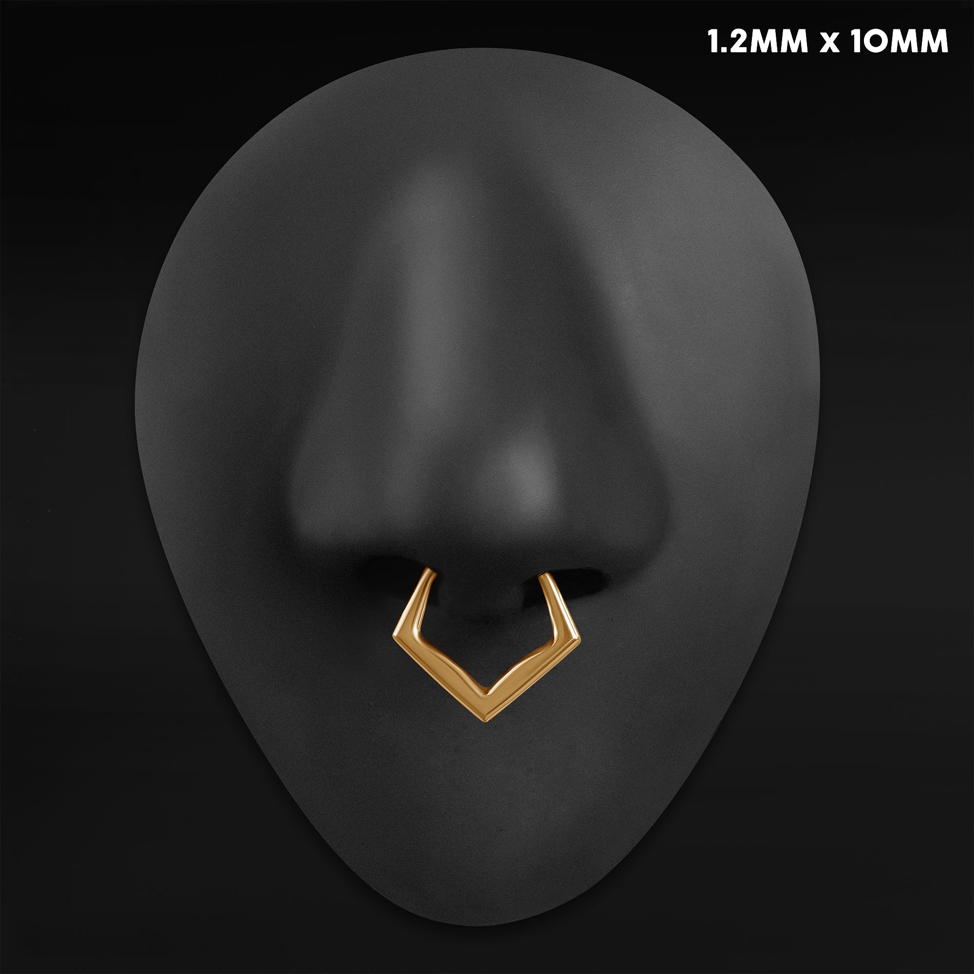 Septum Clicker, Black, Spiked Chain, Titanium