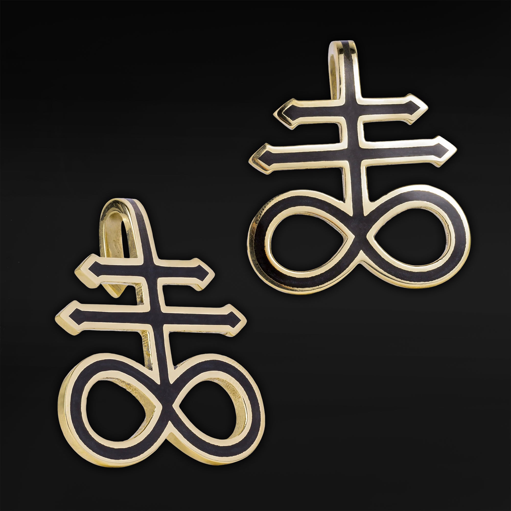 Gold Steel Leviathan Cross Ear Weights - Pair