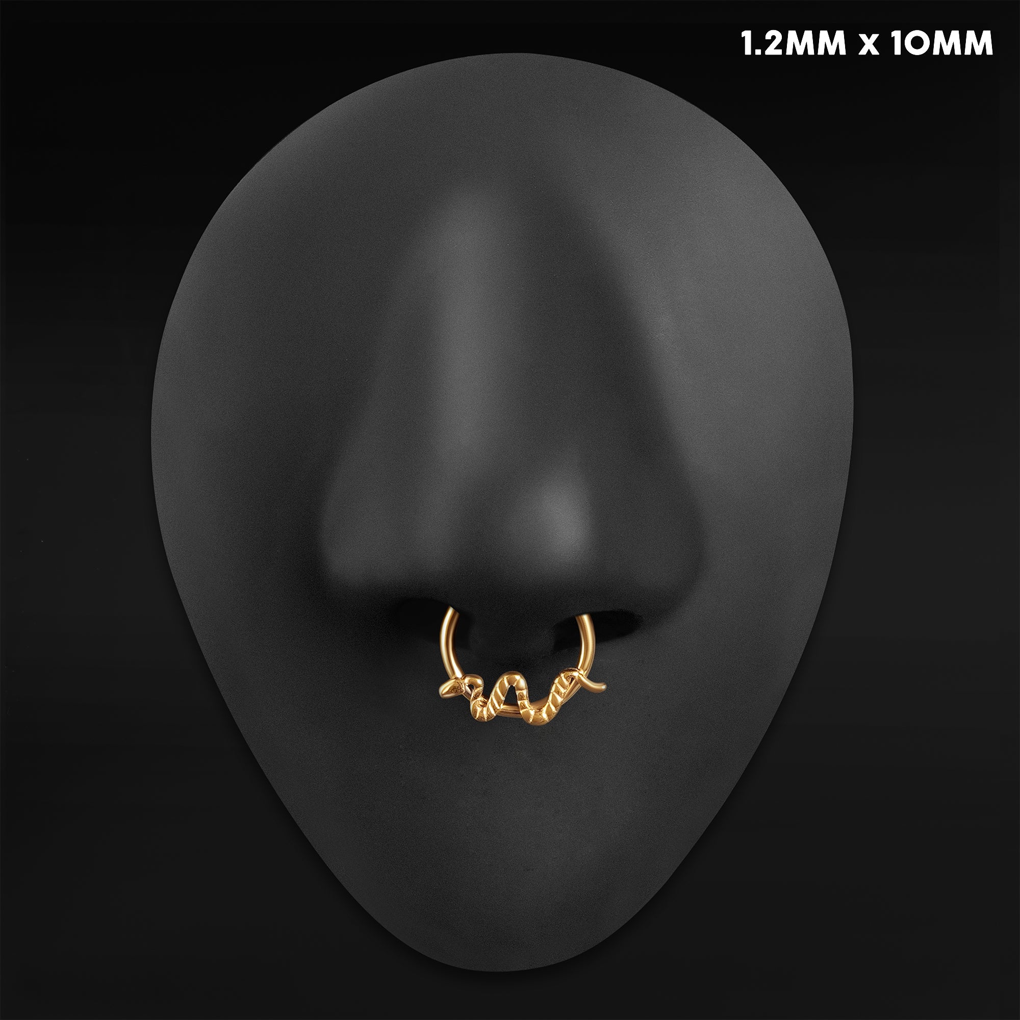 Septum Clicker, Black, Spiked Chain, Titanium