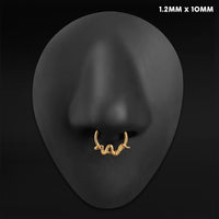 Anneau clicker pour septum, doré, serpent, titane ASTM F136
