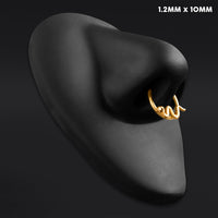 Anneau clicker pour septum, doré, serpent, titane ASTM F136