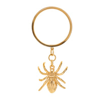 Charm araignée en acier doré, tunnel d’oreille à double flare, pendentif / Plug / jauge