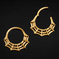 Clicker pour septum, doré, toile d’araignée, titane ASTM F136