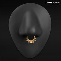 Clicker pour septum, doré, toile d’araignée, titane ASTM F136