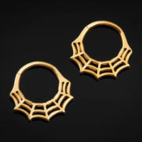 Clicker pour septum, doré, toile d’araignée, titane ASTM F136