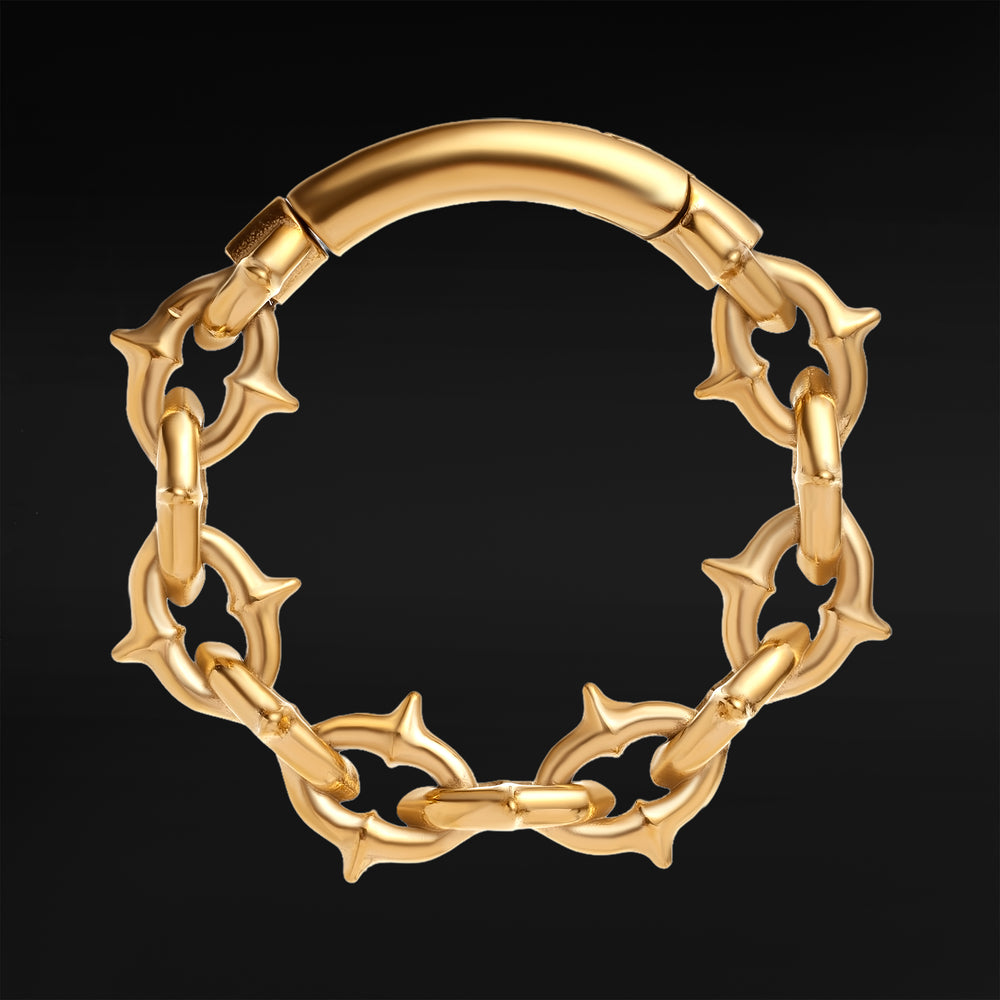 Goldene Ketten-Ohrhänger mit Spikes – Paar