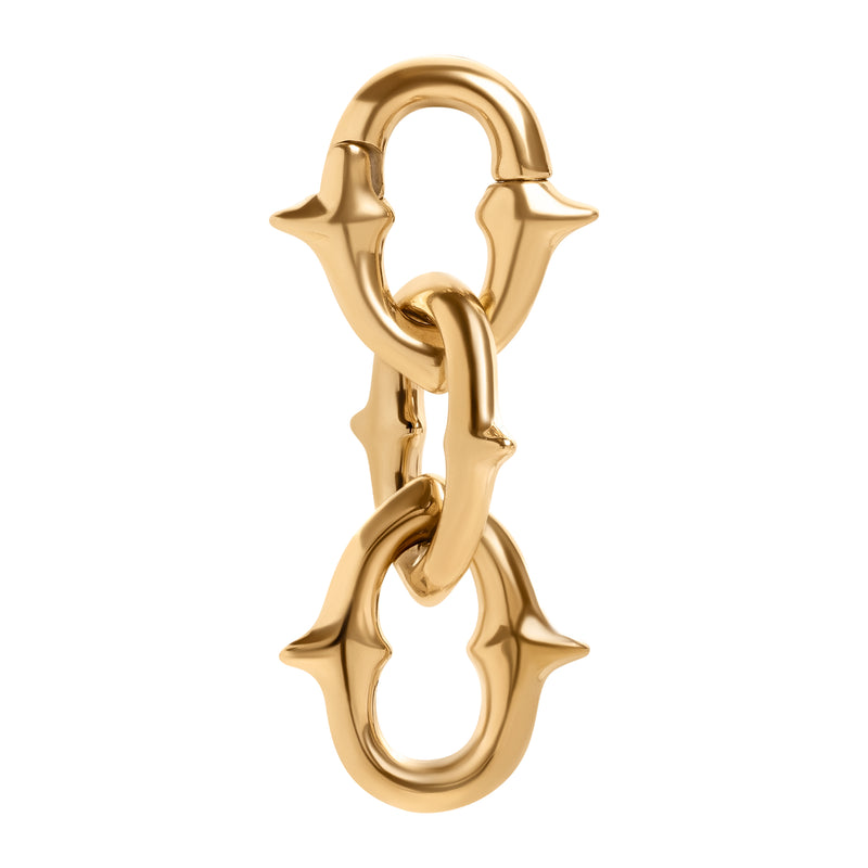 Gold Steel Spiked Chain Link Ear Hangers - Pair