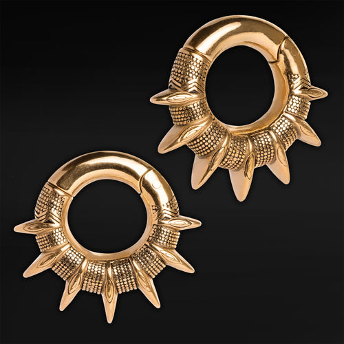 Gold Spiked Ear Weights (Pair)