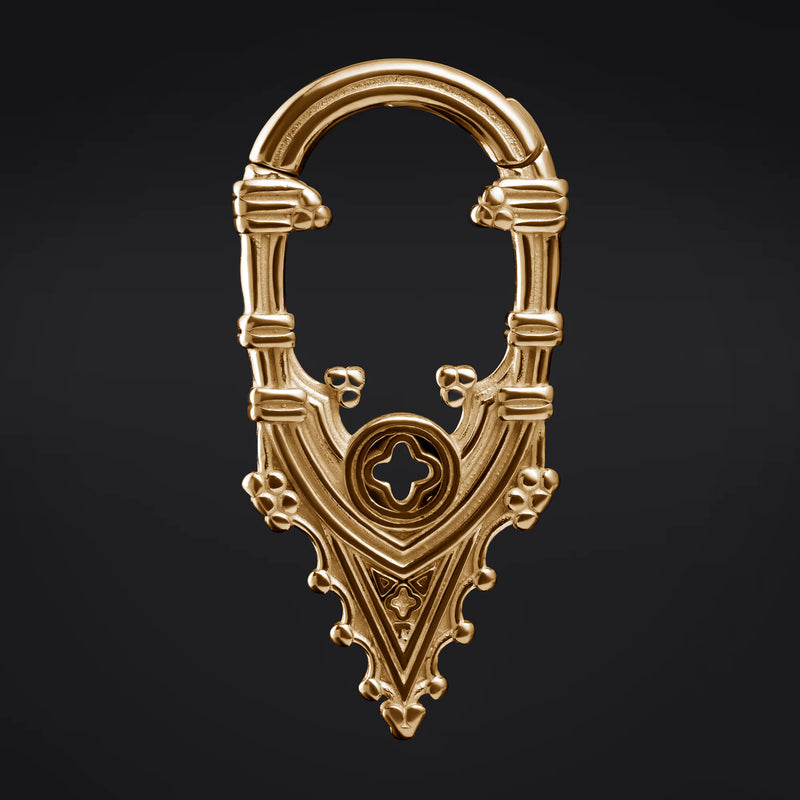 Pendants d'oreilles Spire en acier doré - Paire