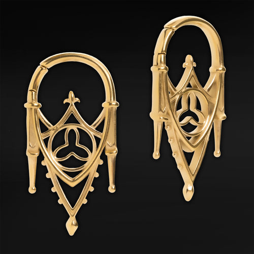 Gold Spire Earring Hangers (Pair)