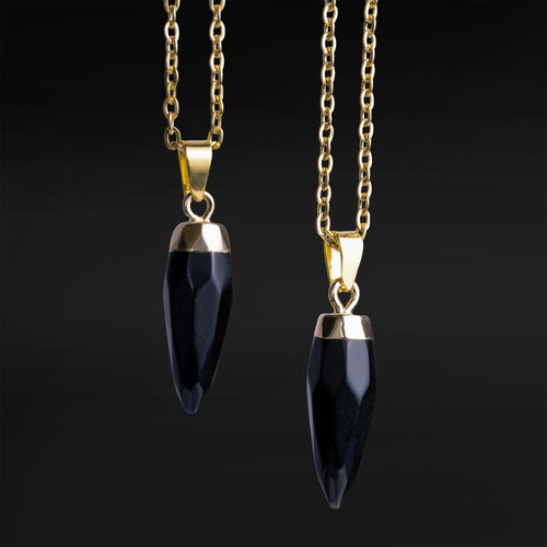 Gold & Black Onyx Halskette
