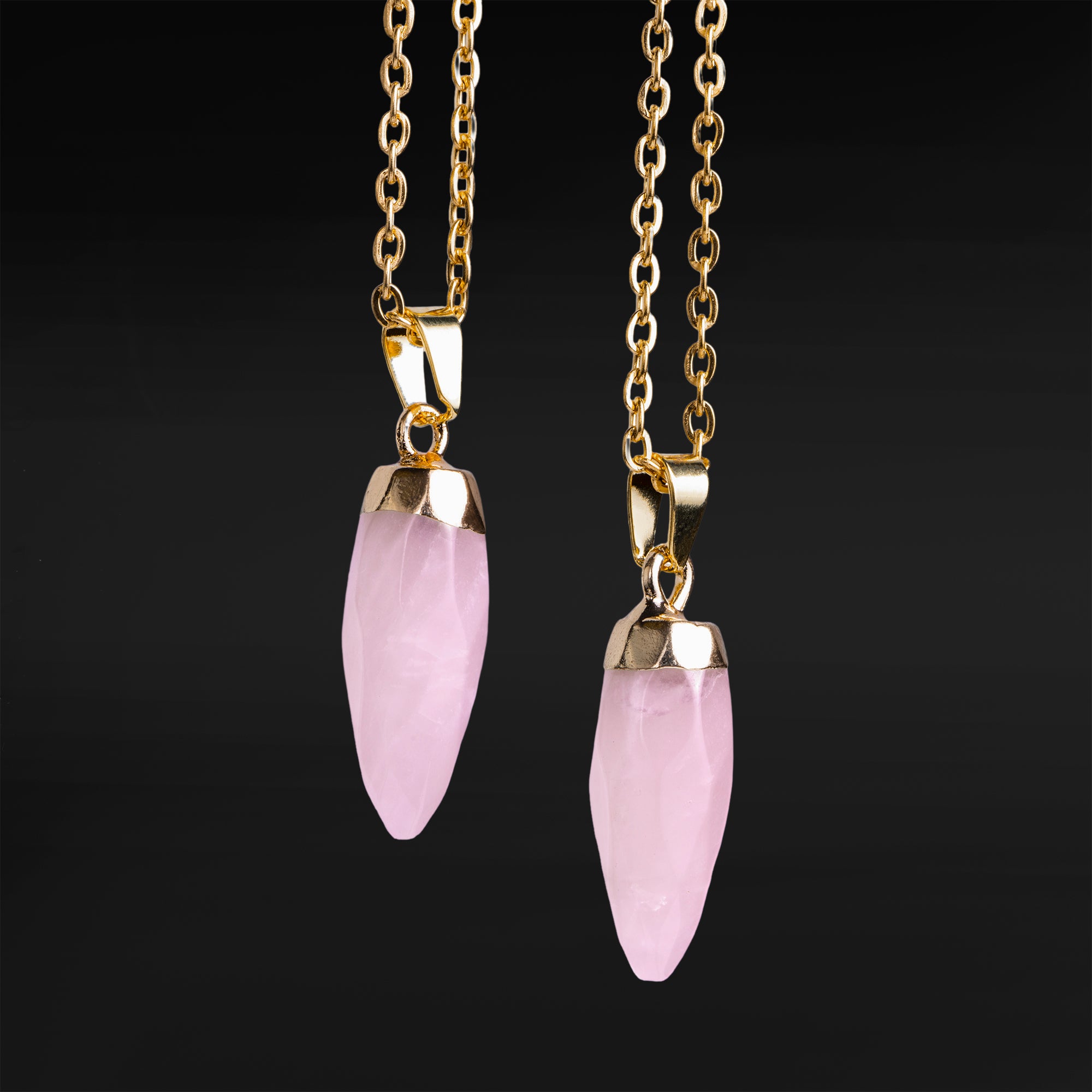 Custom Plugs - Silver & Rose Quartz Wand Necklace