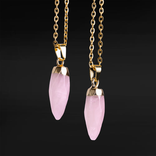 Gold & Rose Quartz Necklace