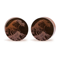 Great Wave Plug / Jauge - Bois de Saba | Double flare convexe