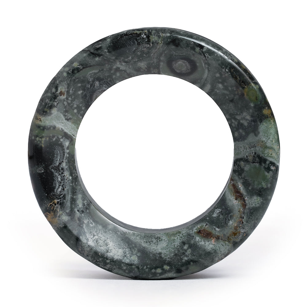 Grüner Eye Jaspis Doppel-Flare Tunnel / Plug / Gauge