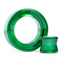 Tunnel d'oreille en verre vert