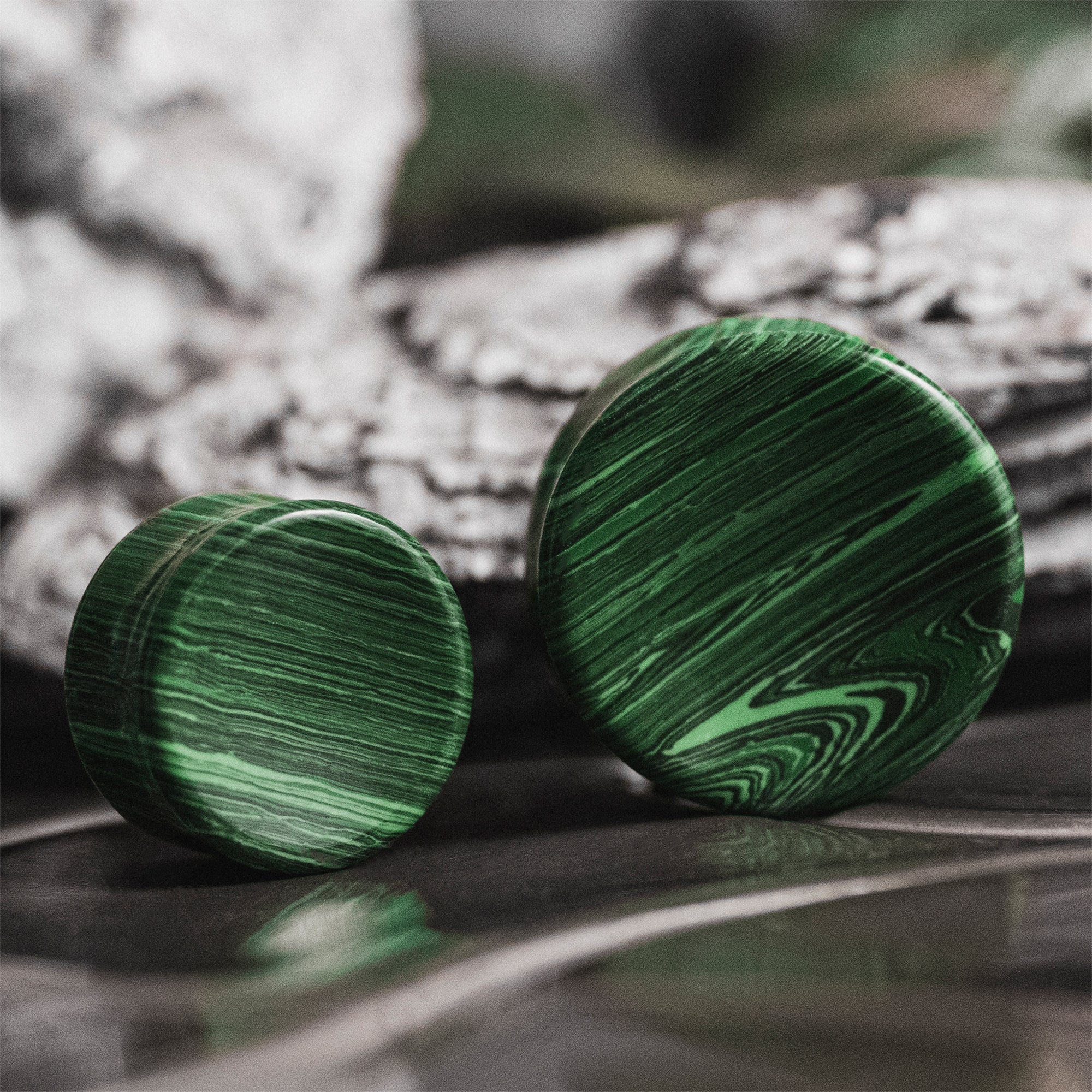 Green Malachite Stone Plug / Gauge