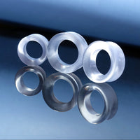 Grey Cats Eye Glass Ear Tunnel