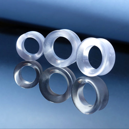 Grey Cats Eye Glass Ear Tunnel