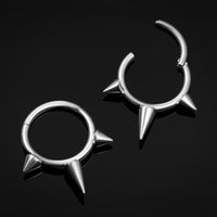 Septum Clicker, argenté, design à triple pointe, titane