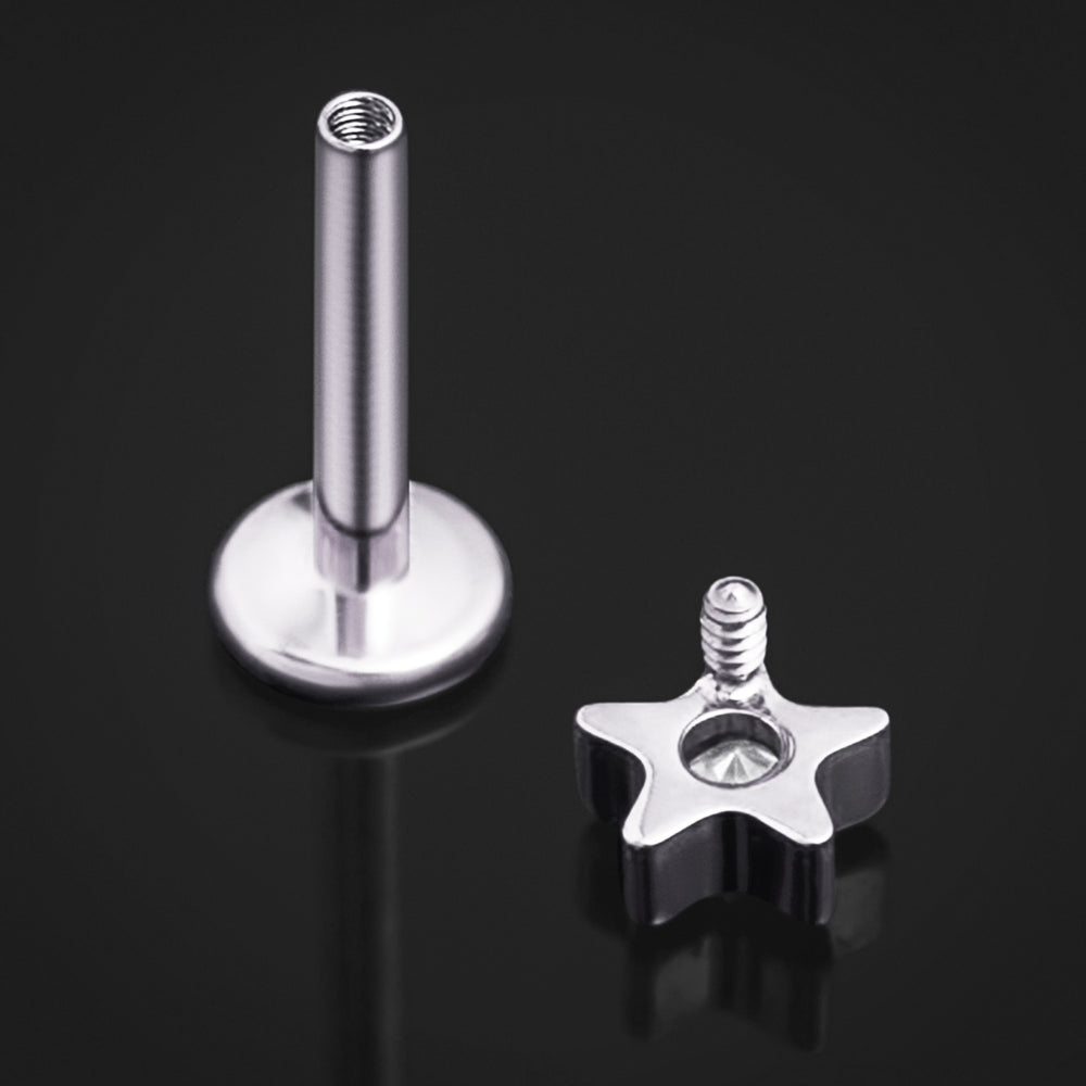 Labret-Stift, Silber, Innengewinde, ASTM F136 Titan, 1,2 mm