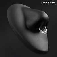 Silver Hammered Dome ASTM F136 Titanium Segment Clicker Septum Nose Ring