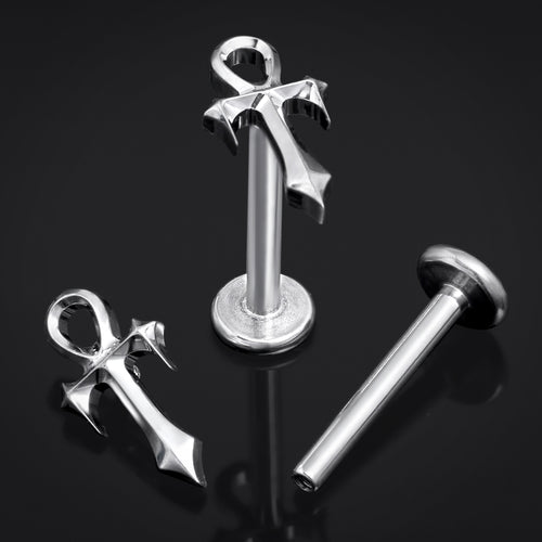 Labret-Stift, Silber, Innengewinde, ASTM F136 Titan, 1,2 mm