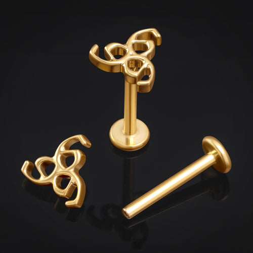 Labret-Stecker, Silber, Coffin Nails, Innengewinde, Titan, 1,2mm Stärke