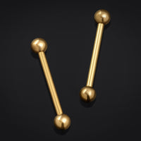 Barbell de téton, or, titane, à filetage interne