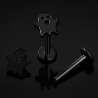 Labret tige en titane à filetage interne Black Ghost calibre 1.2mm