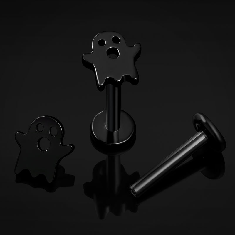 Labret tige en titane à filetage interne Black Ghost calibre 1.2mm
