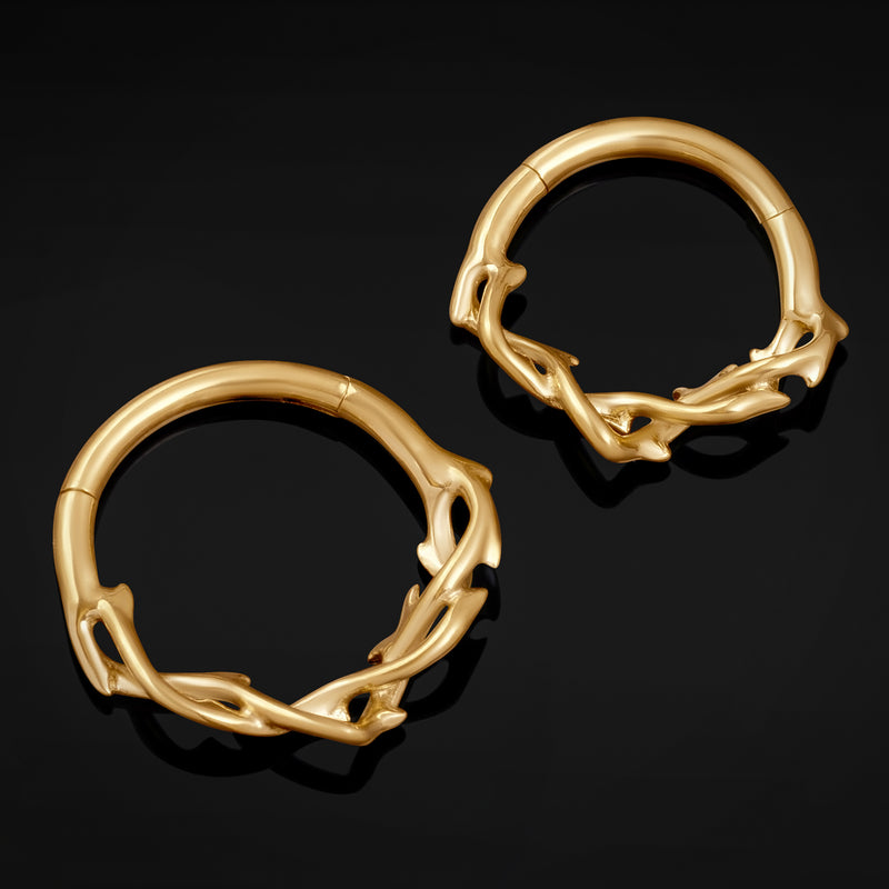 Septum-Clicker, Gold, Gedrehte Dornen, ASTM F136 Titan