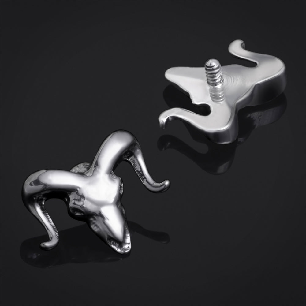 Labret-Top, Silber, Gotisches Kreuz, Innengewinde, Titan