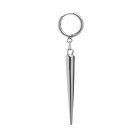 Paire de boucles d'oreilles créoles huggie, pointe argentée, acier inoxydable