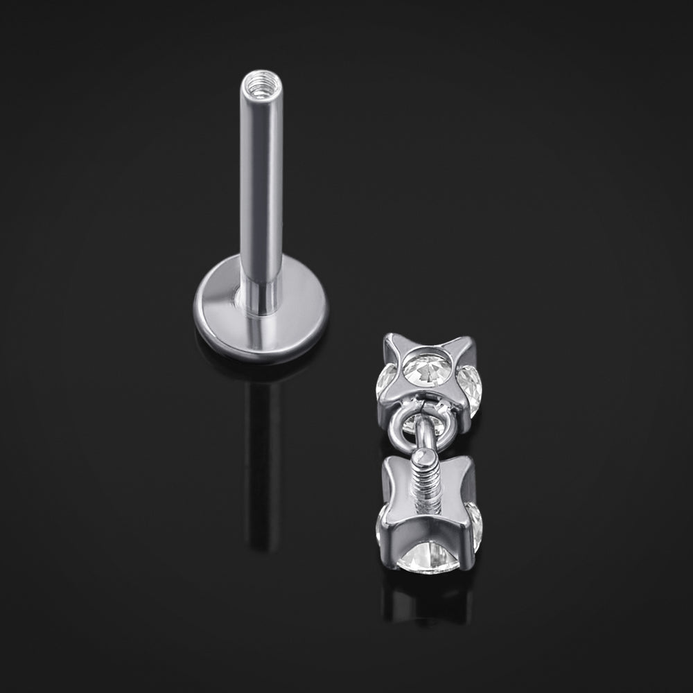 Titan-Labret-Ohrstecker mit Innengewinde, Stärke 1,2 mm, in Roségold mit Kegel