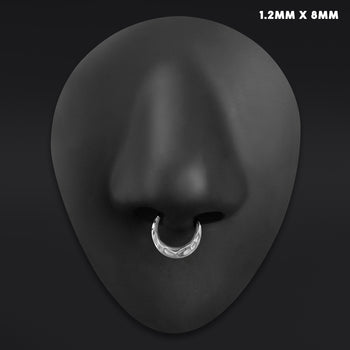 Silver Hammered Dome ASTM F136 Titanium Segment Clicker Septum Nose Ring