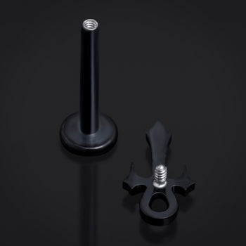 Labret-Stift, Silber, Innengewinde, ASTM F136 Titan, 1,2 mm