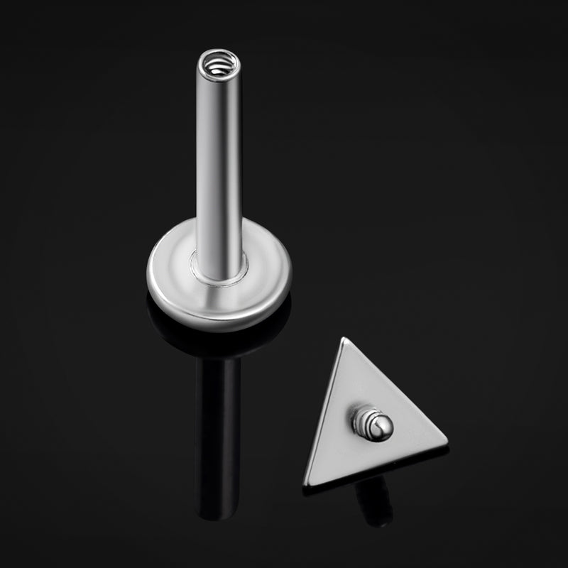 Labret en titane fileté intérieurement, flèche chevron argentée, calibre 1.2mm