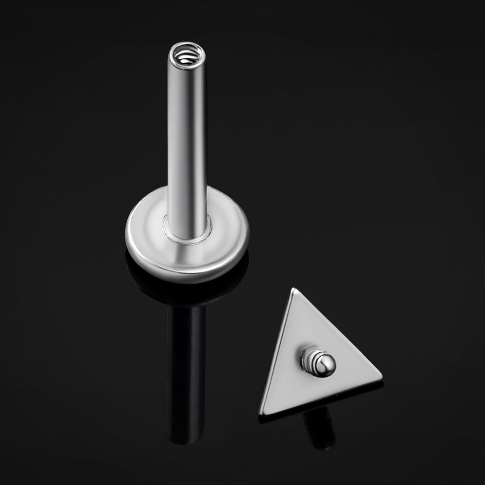 Silver Chevron Arrow Internally Threaded Titanium Labret Stud 1.2mm Gauge - Silver Chevron Arrow Labret Stud- 6mm / 8mm Internally Threaded / Basics / Essential Body Jewellery / Lip / Nose / Ear Labret