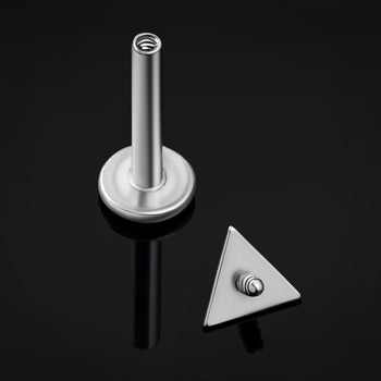 Silver Chevron Arrow Internally Threaded Titanium Labret Stud 1.2mm Gauge