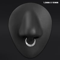 Silver Hammered Dome ASTM F136 Titanium Segment Clicker Septum Nose Ring