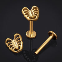 Labret en titane filet intérieur, doré, calibre 1,2 mm
