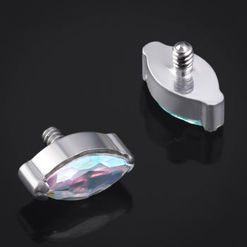 Silver, Septum, gehämmerter Tropfen, ASTM F136 Titan, Segment-Clicker, 1,2mm
