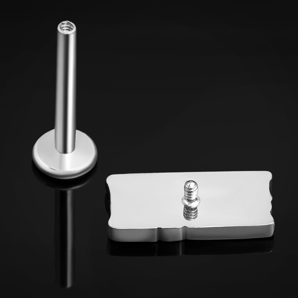 Silver, Hate, Internally Threaded, Labret Stud, ASTM F136 Titanium, 1.2mm - Internally Threaded ASTM F136 Titanium Silver Labret Piercing- 6mm/8mm/10mm Length / Alternative Jewellery / Gothic Piercings