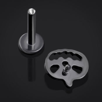 Black Pumpkin Internally Threaded Titanium Labret Stud 1.2mm Gauge